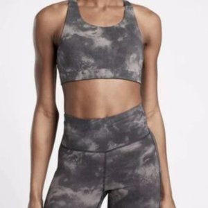 Athleta Advance Printed Sport Bra High Impact Size 32B Never Worn Nebula Black